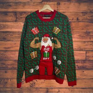 Blizzard Bay Buff Santa Christmas Sweater‎ Medium
